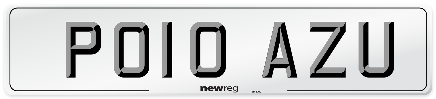 PO10 AZU Number Plate from New Reg